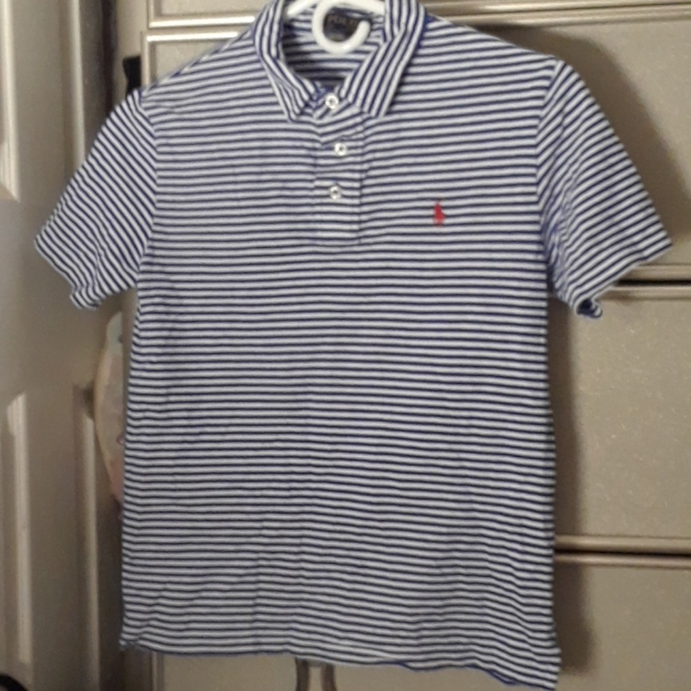 Ralph Lauren blue striped polo shirt